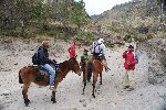 Ritt hinauf zum Rand des Kraters Quilotoa
