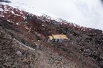 Das Refugio José Ribas am Hang des Vulkan Cotopaxi