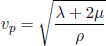 Gleichung: 3.9: P-Wellengeschwindigkeit